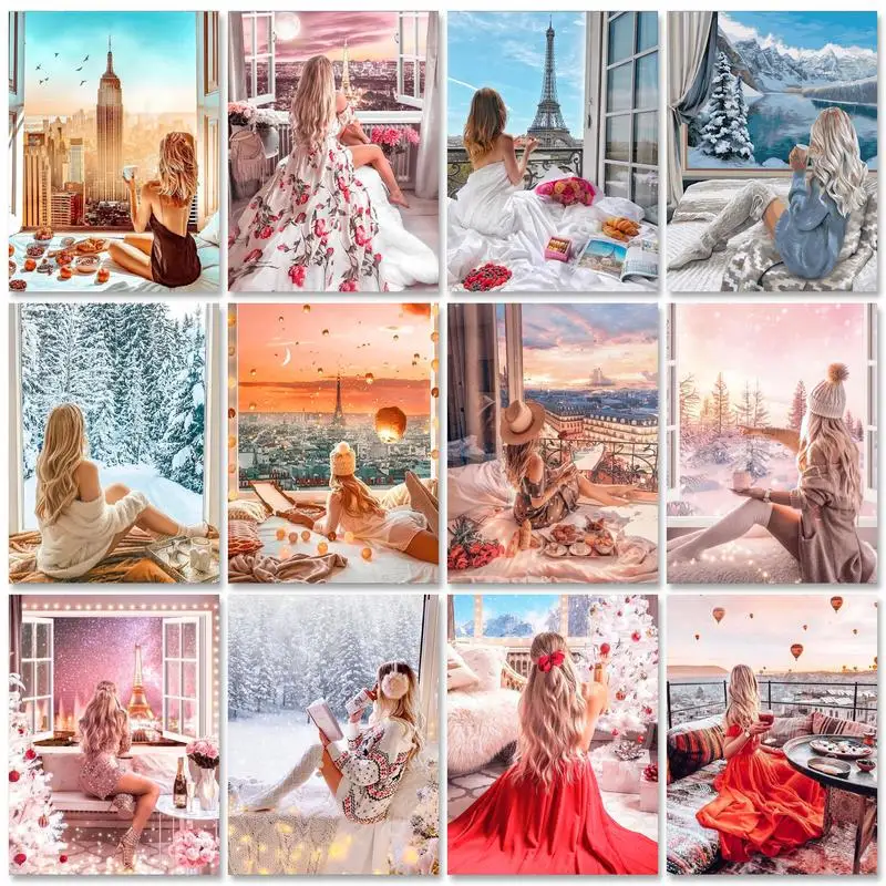 RUOPOTY Acrylic Paint Diy Painting By Numbers Kits Snow Window Landscape Women Coloring By Numbers 40x50cm For Adults Diy Gift
RUOPOTY Acrylic Paint Diy Painting By Numbers Kits Snow Window Landscape Women Coloring By Numbers 40x50cm For Adults Diy Gift