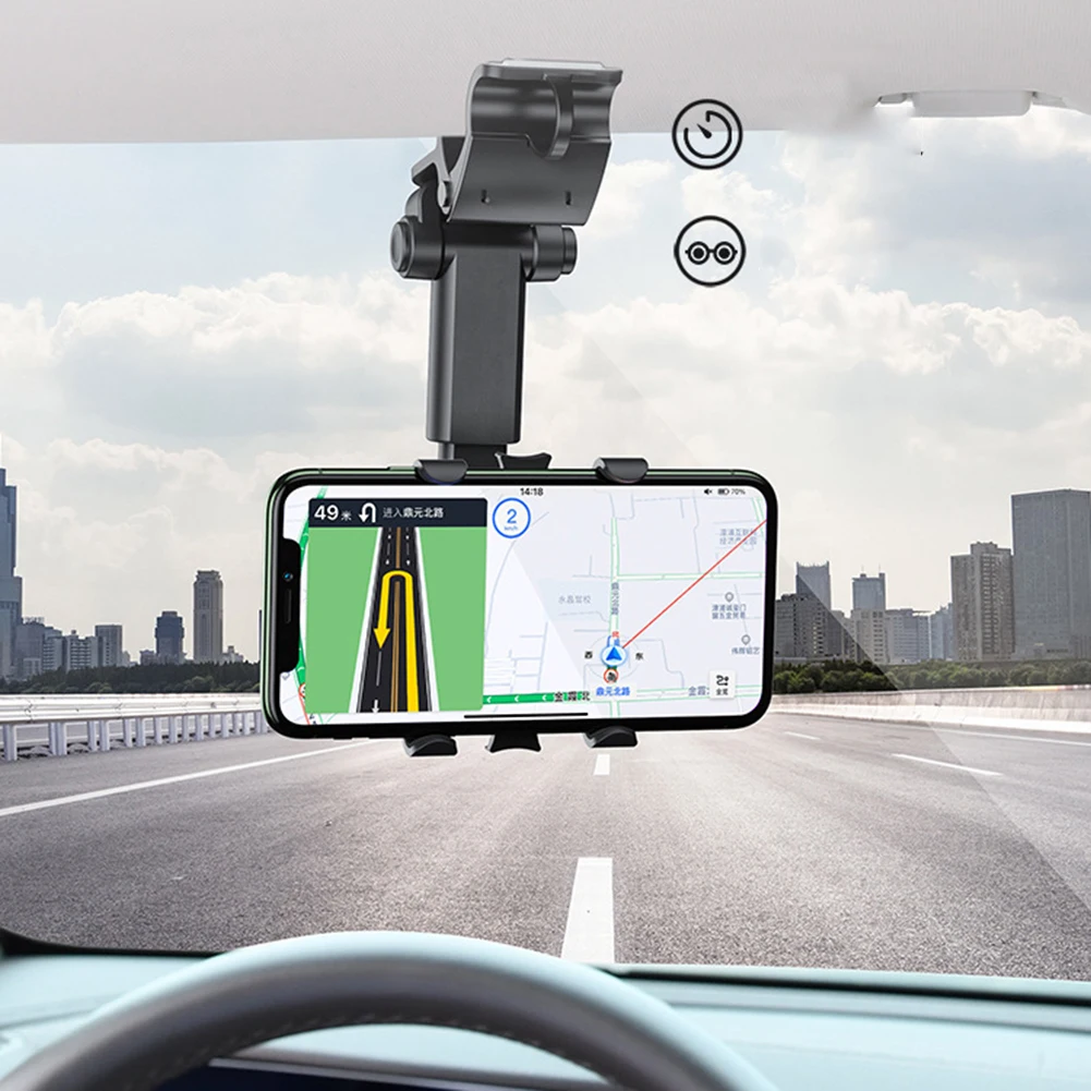 360° Rearview Mirror Phone Holder For Car Mount Phone And GPS Holder Universal Rotating Adjustable Car Phone Holder
360° Rearview Mirror Phone Holder For Car Mount Phone And GPS Holder Universal Rotating Adjustable Car Phone Holder