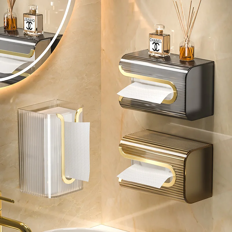Nordic Light Luxury Paper Towel Storage Box Living Room Bathroom Multi- Functional Transparent Paper Box Wall Mounted Paper Rack
Nordic Light Luxury Paper Towel Storage Box Living Room Bathroom Multi- Functional Transparent Paper Box Wall Mounted Paper Rack