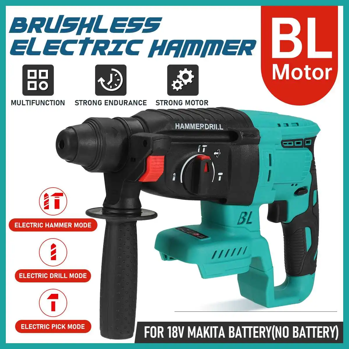 OceanHeart Brushless Electric Hammer 4 Functions Cordless Rechargeable Rotary Impact Drill Power Tools For Makita 18V Battery
OceanHeart Brushless Electric Hammer 4 Functions Cordless Rechargeable Rotary Impact Drill Power Tools For Makita 18V Battery