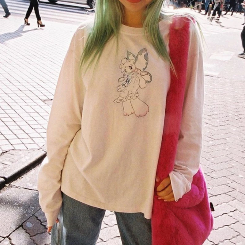 Spring Women Tops Cute Cartoon Print Batwing T-shirts Gothic Punk Street Girls Autumn Long Sleeve T Shirt Harajuku Hip Hop Tees
Spring Women Tops Cute Cartoon Print Batwing T-shirts Gothic Punk Street Girls Autumn Long Sleeve T Shirt Harajuku Hip Hop Tees