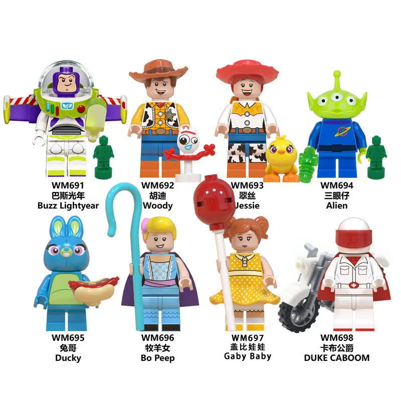 WM6060 Disney movies Toy Story Buzz Lightyear Woody Jessie anime bricks mini action toy figures Assemble blocks for kids gifts
WM6060 Disney movies Toy Story Buzz Lightyear Woody Jessie anime bricks mini action toy figures Assemble blocks for kids gifts