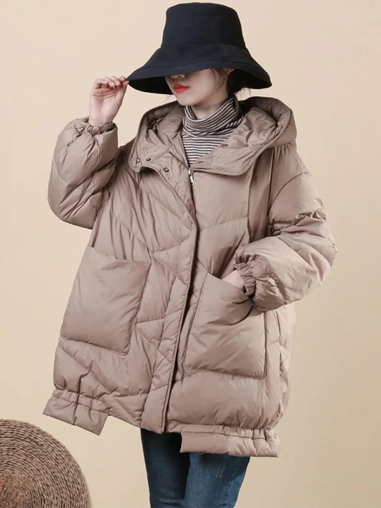 Winter Women White Duck Down Coat Lady Thick Warm Long Jacket Casual Loose Hooded Puffer Parka Outwear
Winter Women White Duck Down Coat Lady Thick Warm Long Jacket Casual Loose Hooded Puffer Parka Outwear