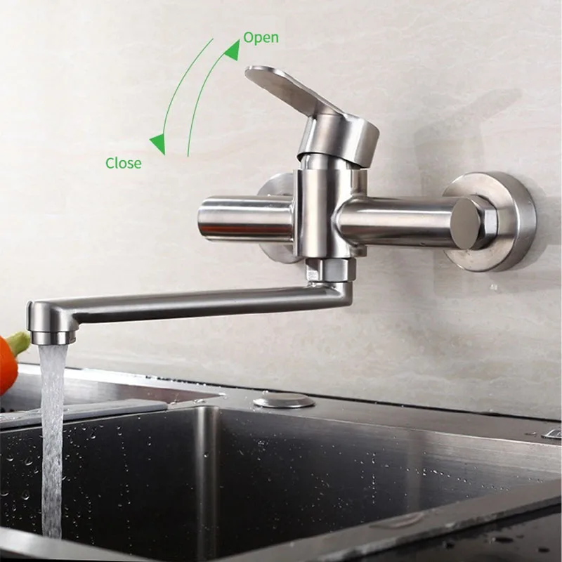 049HOME Kitchen Faucet 304 Stainless Steel Bathroom Washbasin Balcony Laundry Pool Hole Wall Type Splash Proof Hot & Cold Faucet
049HOME Kitchen Faucet 304 Stainless Steel Bathroom Washbasin Balcony Laundry Pool Hole Wall Type Splash Proof Hot & Cold Faucet