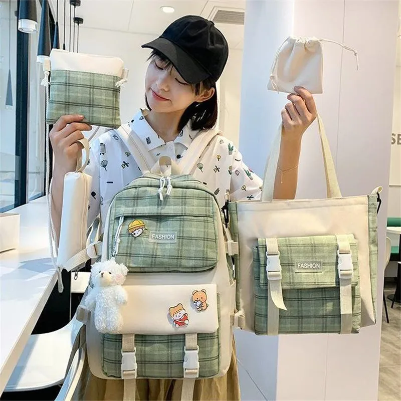 Fashion 5Pcs/set School Bags For Teenage Girls Canvas Travel Women Backpack Bookbags Teen Student Schoolbag Pencil Case 2#
Fashion 5Pcs/set School Bags For Teenage Girls Canvas Travel Women Backpack Bookbags Teen Student Schoolbag Pencil Case 2#