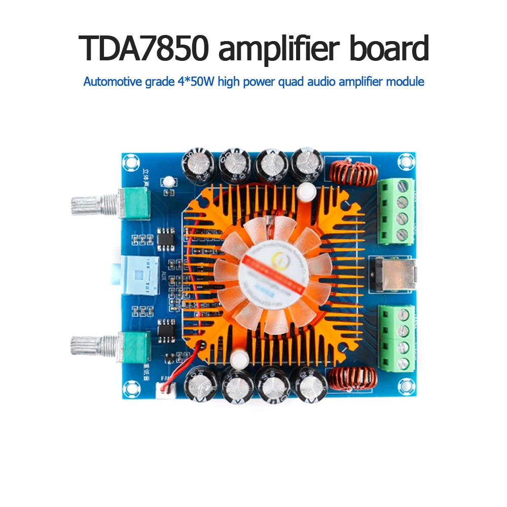 tda7850 amplifier board car 4*50W high power 4 channel audio amplifier module DC12~14.4V
tda7850 amplifier board car 4*50W high power 4 channel audio amplifier module DC12~14.4V