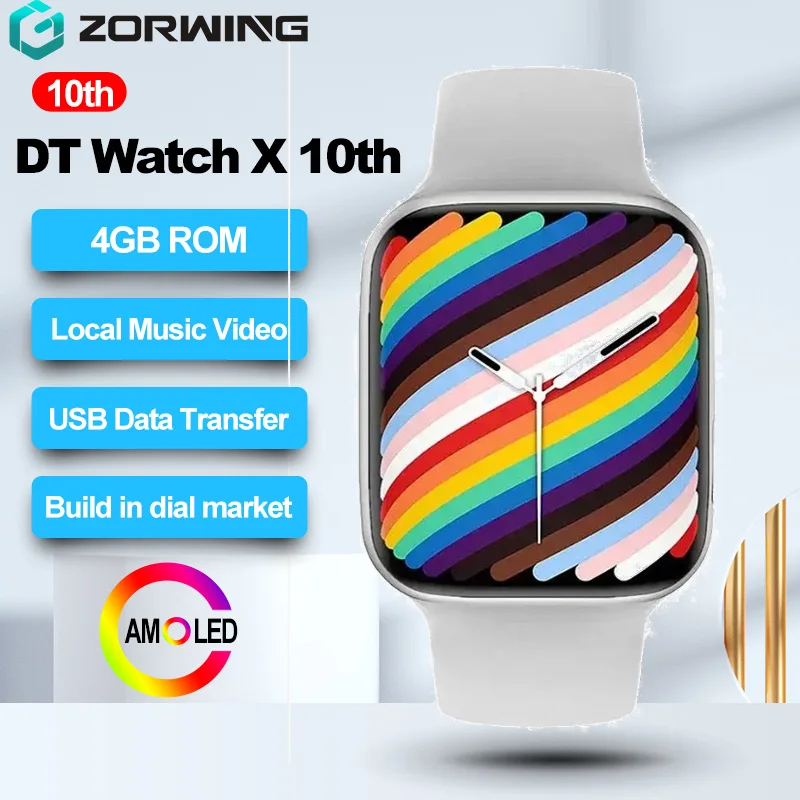 Смарт-часы DT Watch X 10th AMOLED USB-диск 4 ГБ фотоальбом 46 мм Sersies 10 местная музыка Мужские