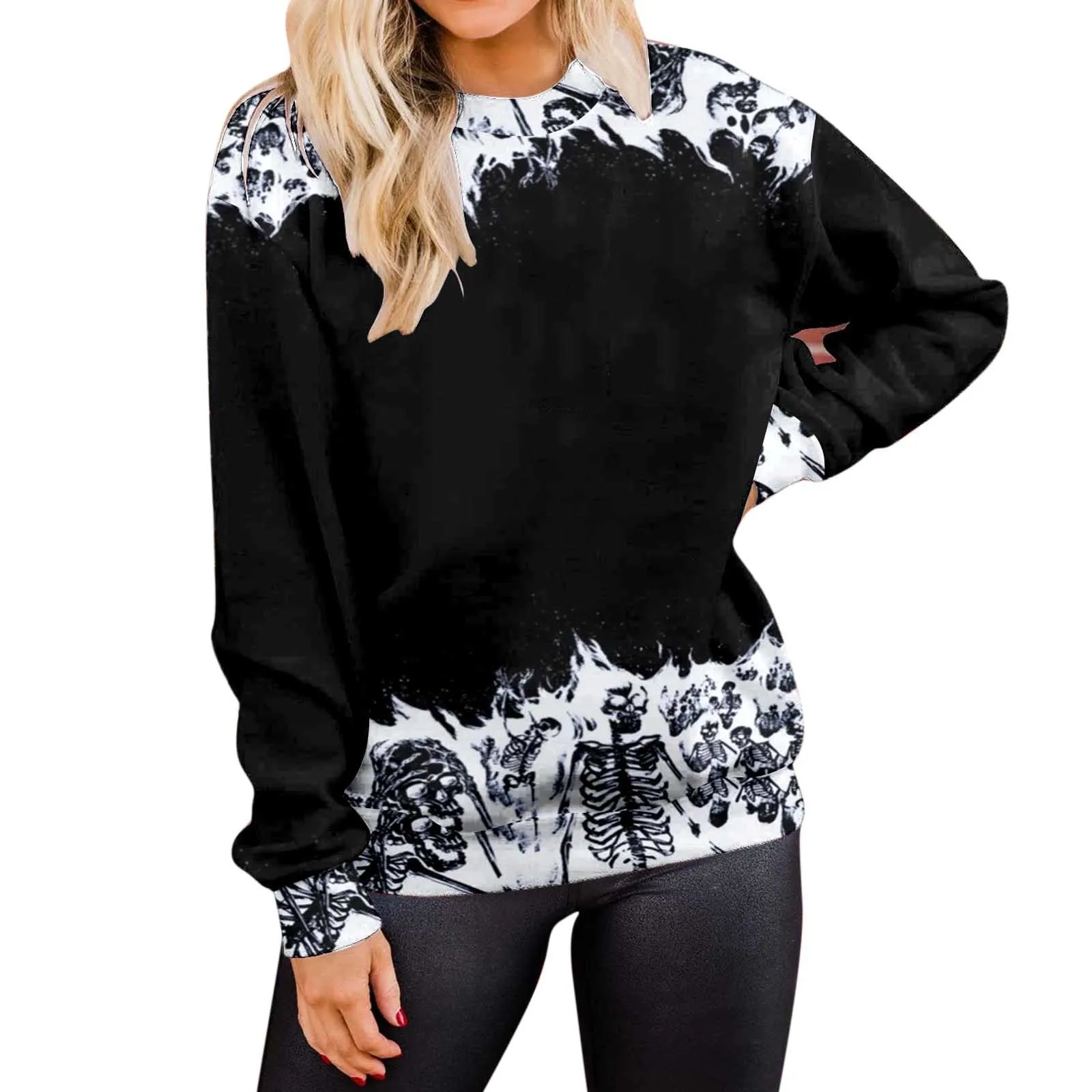 Womens Casual Halloween Print Long Sleeve Round Neck Sweatshirt Loose Tops Womens Popular Sweaters 
Womens Casual Halloween Print Long Sleeve Round Neck Sweatshirt Loose Tops Womens Popular Sweaters