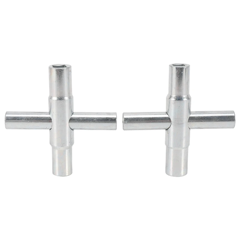 2 Pieces 4-Way Sillcock Key Steel Sillcock Wrench Silver Water Utility Key For Hose Bib Spigot Valve
2 Pieces 4-Way Sillcock Key Steel Sillcock Wrench Silver Water Utility Key For Hose Bib Spigot Valve