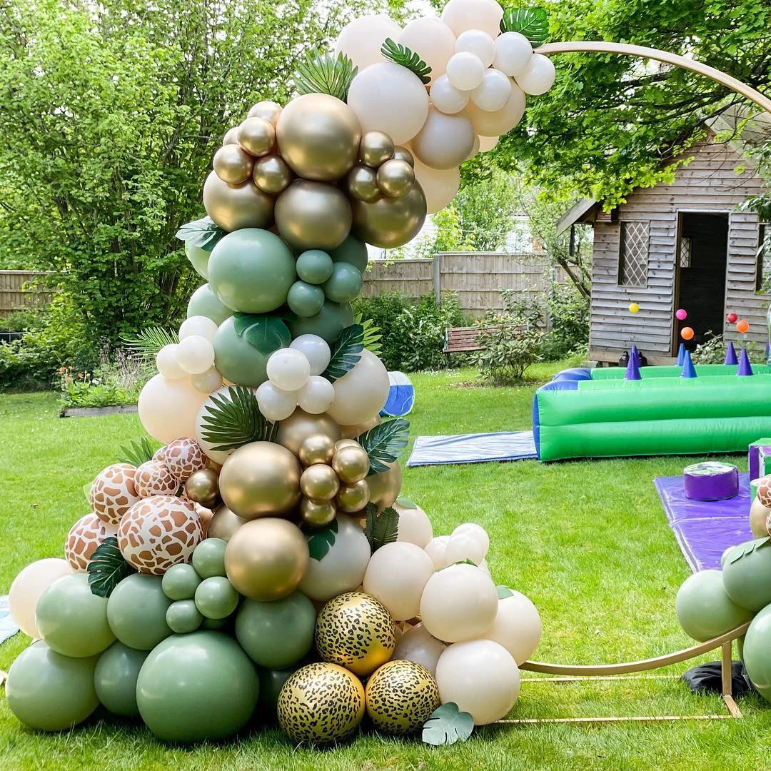 

Воздушный шар в стиле сафари для вечевечерние НКИ, гирлянда, ранний шар, принадлежности для детского праздника, Зеленый воздушный шар для ук...