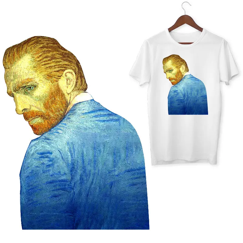 

Vintage Van Gogh Art Iron on Transfers for Clothing Thermoadhesive Patches Fusible Patch for Clothes Stickers Cheap Appliques