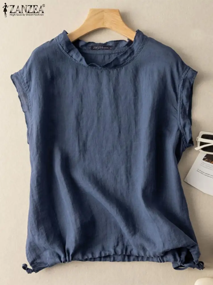 ZANZEA Loose Drawstring Tops Casual Oversize 2023 Summer Sleeveless Blouse Holiday Solid Women Cotton Tunic Round Neck Tank Tops
ZANZEA Loose Drawstring Tops Casual Oversize 2023 Summer Sleeveless Blouse Holiday Solid Women Cotton Tunic Round Neck Tank Tops