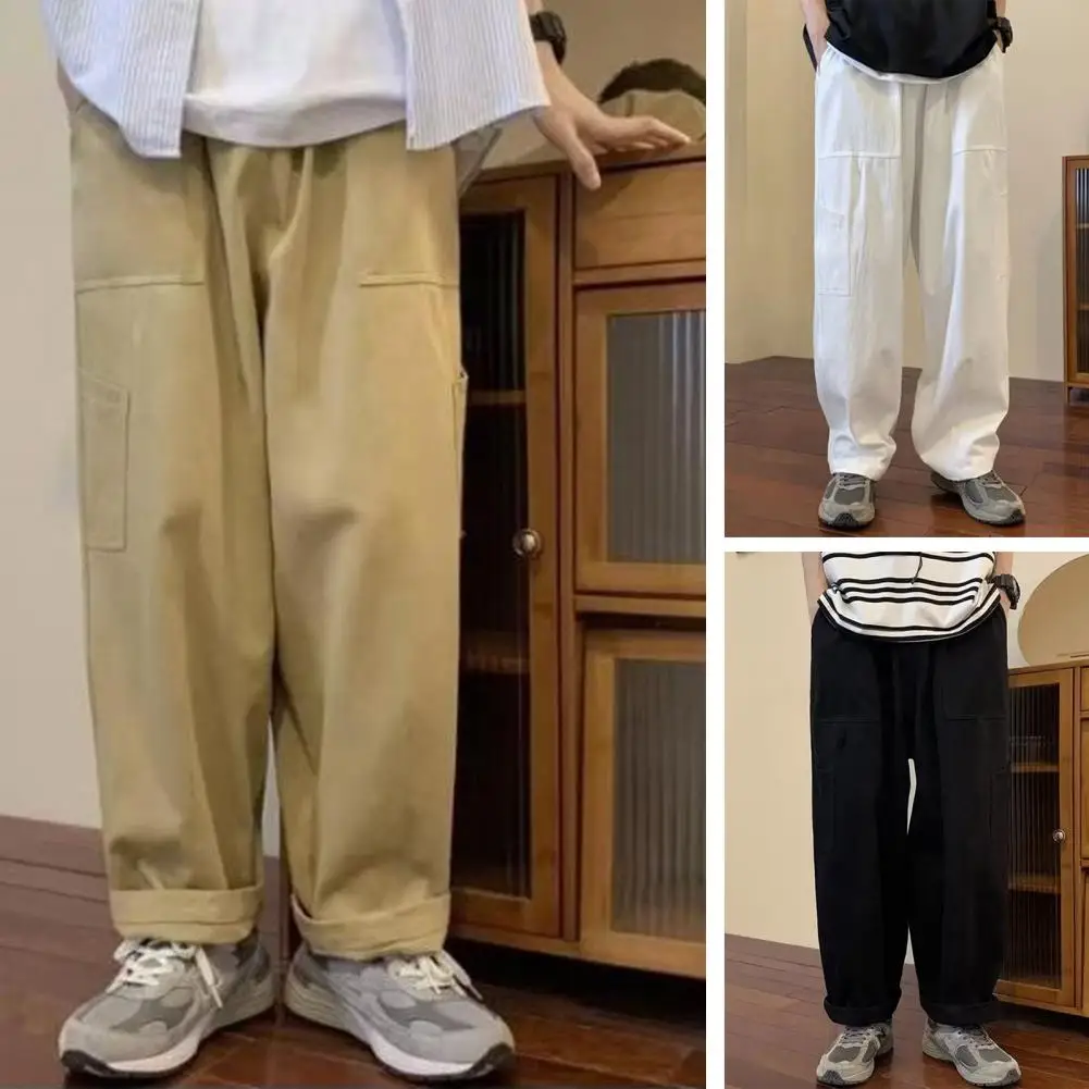 Men Pants Solid Color Multi Pockets Elastic Waist Loose Baggy Trousers Summer Japanese Style Straight Cargo Pants Streetwear
Men Pants Solid Color Multi Pockets Elastic Waist Loose Baggy Trousers Summer Japanese Style Straight Cargo Pants Streetwear