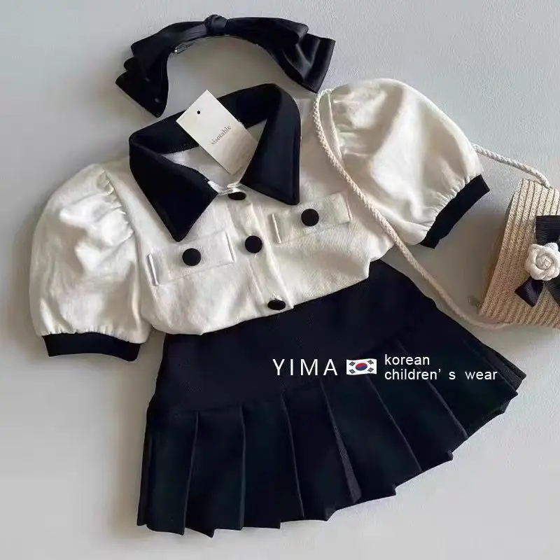 Girls Summer Set 2023 New Girls Baby Fashion Short Sleeve Shirt Skirt Two Piece Set Children's Cotton T-shirt Set
Girls Summer Set 2023 New Girls Baby Fashion Short Sleeve Shirt Skirt Two Piece Set Children's Cotton T-shirt Set