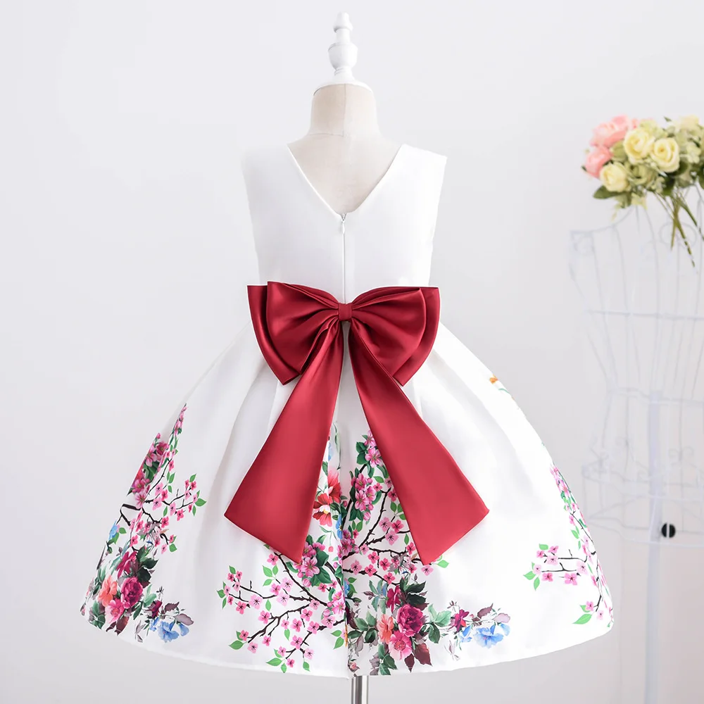 

2021 New Flower Baby Girls Dress Opening Ceremony Clothing Tutu Party Elegant Wear Girls Princess Dresses Kids Vestidos 2-8 Age