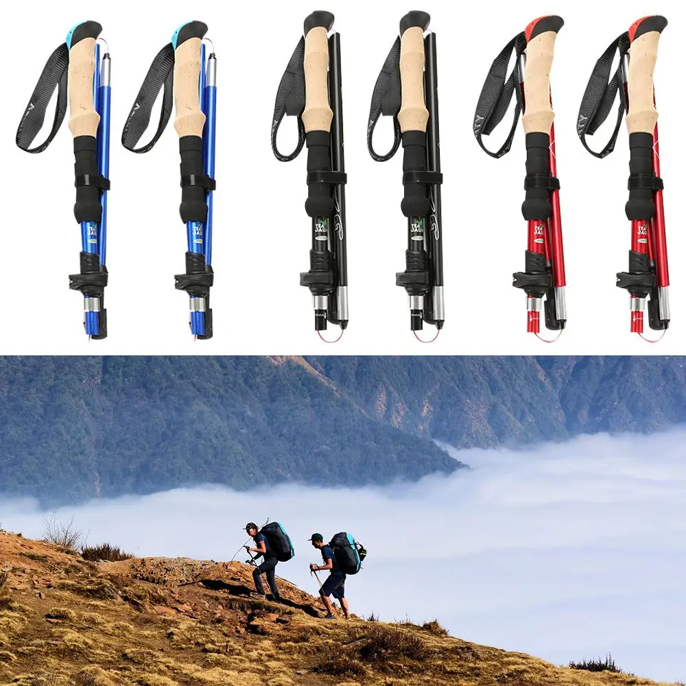 

Retractable Aluminum Alloy Outdoor Adjustable Walking Sticks Trekking Pole Set Hiking Stick Hike Alpenstock