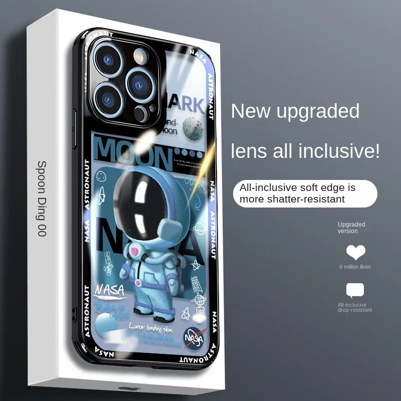 For iPhone13 Pro Max New Astronaut Clear Glass Phone Case Lens Protective Film Lanyard Tempered Film Set
For iPhone13 Pro Max New Astronaut Clear Glass Phone Case Lens Protective Film Lanyard Tempered Film Set