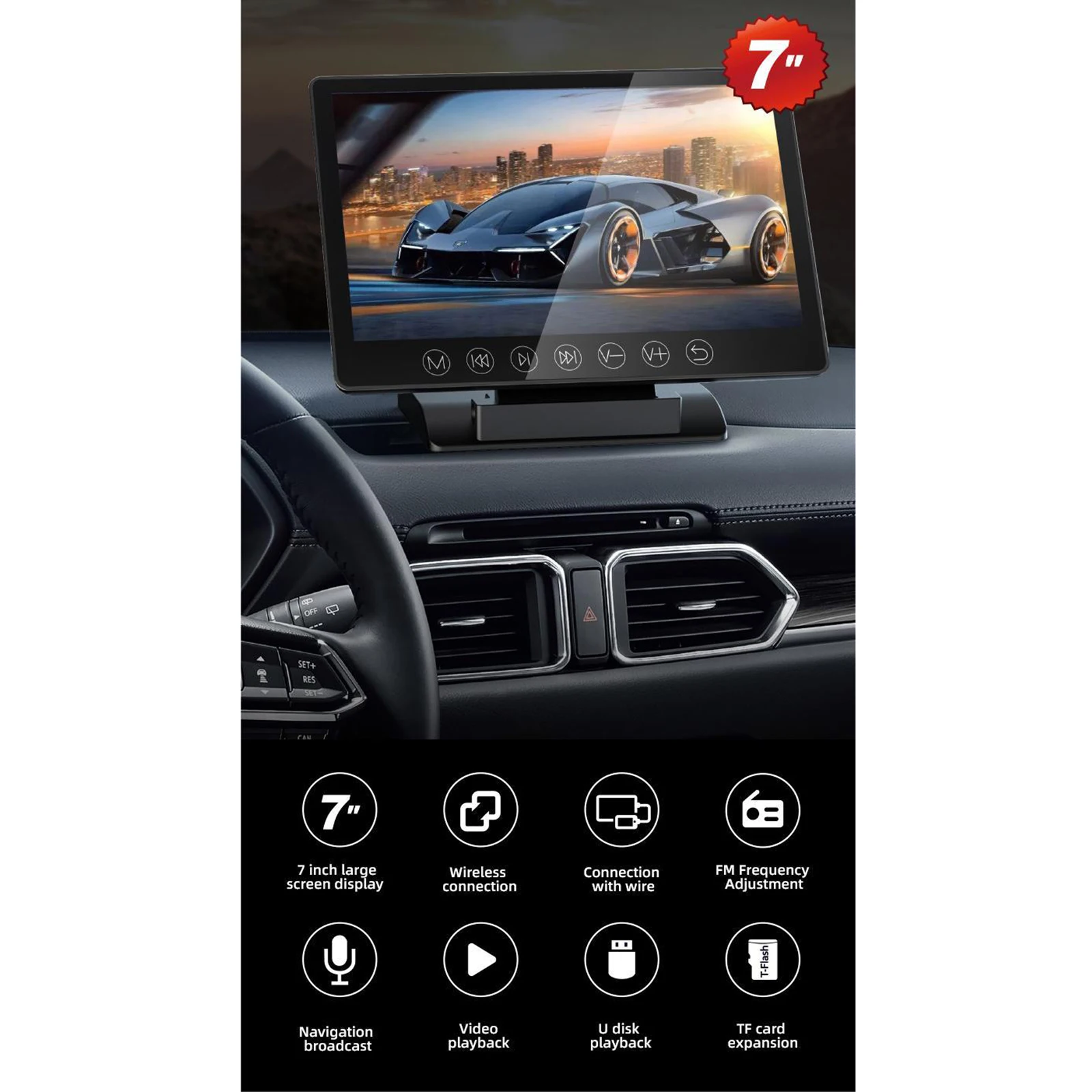 7 Inch Car MP5 Player Universal Multi-Functional Car Screen Display For Mobile Phones Mobile Car Machine FM radio MP5 play
7 Inch Car MP5 Player Universal Multi-Functional Car Screen Display For Mobile Phones Mobile Car Machine FM radio MP5 play