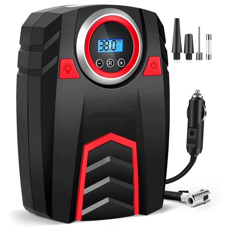 Tire Pump 12V Air Compressor W/Digital Pressure Gauge, Car Air Pump W/LED Light, Auto Shut-Off DC Tire Inflator For Car 
Tire Pump 12V Air Compressor W/Digital Pressure Gauge, Car Air Pump W/LED Light, Auto Shut-Off DC Tire Inflator For Car