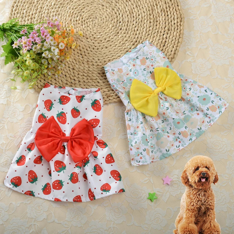 Floral Dog Dress Bow Princess Dress Dog Skirt Spring Summer Section Dresses Cute Sweet Small Fresh Thin Snap Style Dog Clothes
Floral Dog Dress Bow Princess Dress Dog Skirt Spring Summer Section Dresses Cute Sweet Small Fresh Thin Snap Style Dog Clothes