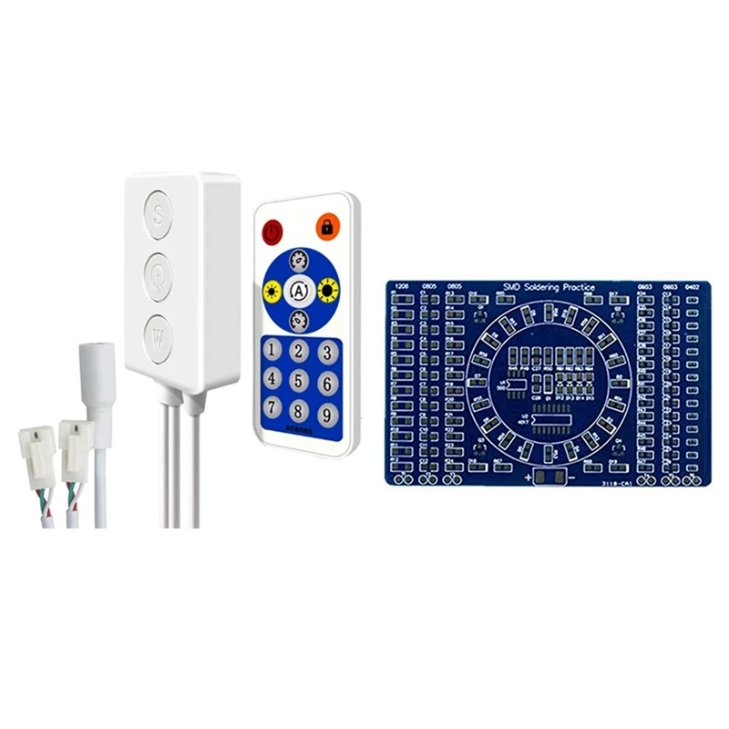 SP601E Dual Signal Output Bluetooth LED Music Controller & Rotating LED SMD NE555 Soldering Practice Board DIY Kit
SP601E Dual Signal Output Bluetooth LED Music Controller & Rotating LED SMD NE555 Soldering Practice Board DIY Kit