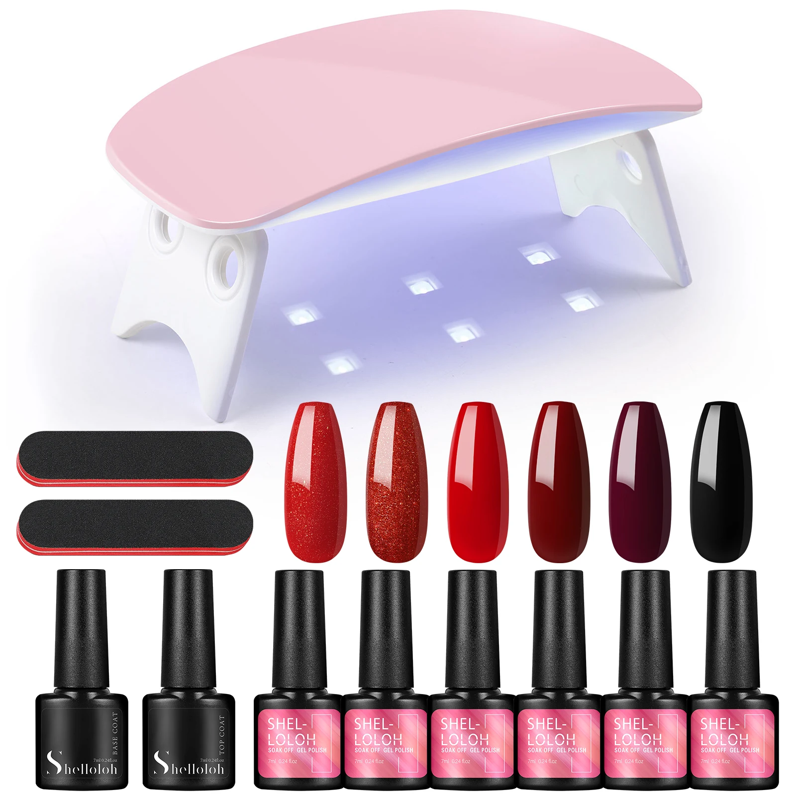SHELLOLOH Nail Set With 6W Nail Lamp Dryer Gel Nail Polish Set Top Base Coat For Nail Art Design Soak Off Manicure Tools
SHELLOLOH Nail Set With 6W Nail Lamp Dryer Gel Nail Polish Set Top Base Coat For Nail Art Design Soak Off Manicure Tools
