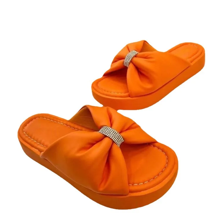 Women Pleated Bowknot Slippers Comfortable Low Heels Square Toe Slides Woman Summer New Round Toe Heels Sandals Plus Size 36-43
Women Pleated Bowknot Slippers Comfortable Low Heels Square Toe Slides Woman Summer New Round Toe Heels Sandals Plus Size 36-43