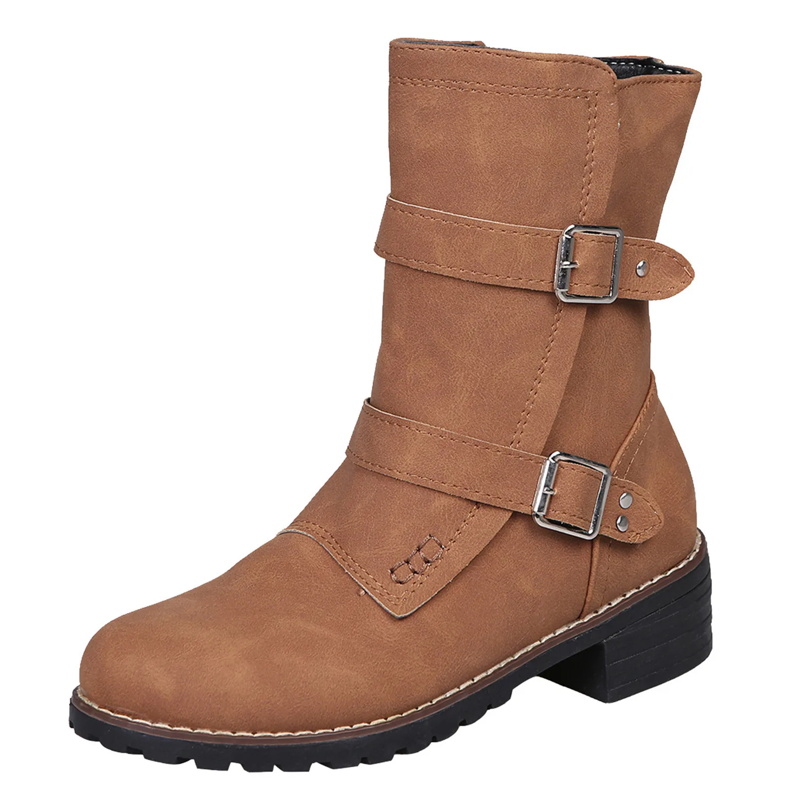 Retro Women Boots Fashion Autumn Winter Solid Color Square Heels Buckle Strap Middle Tube Booties Round Toe Shoes Plus Size 
Retro Women Boots Fashion Autumn Winter Solid Color Square Heels Buckle Strap Middle Tube Booties Round Toe Shoes Plus Size