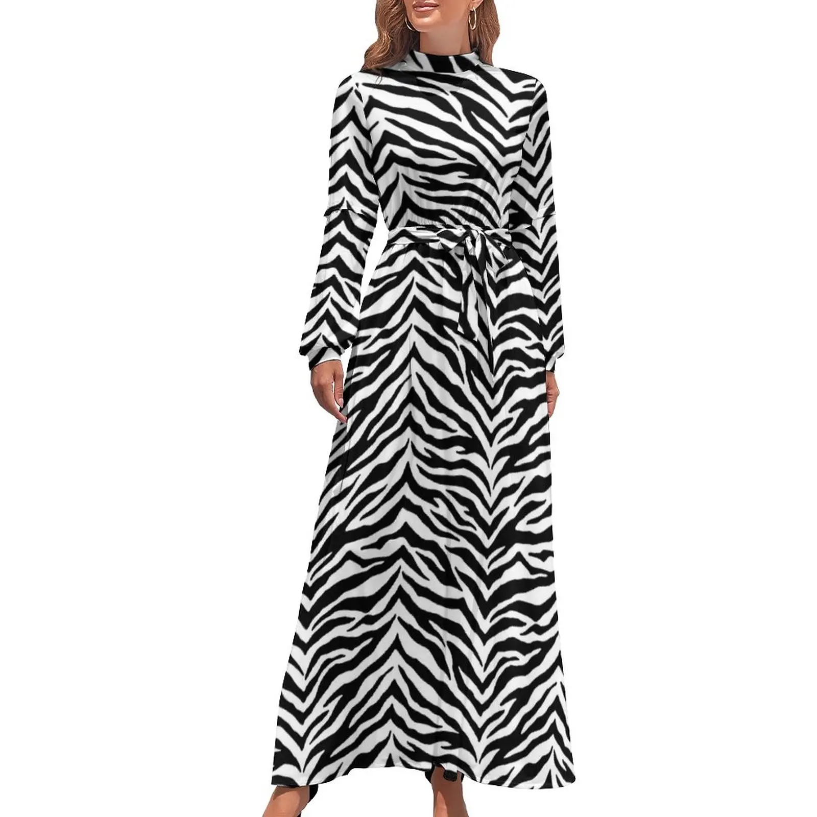 Zebra Print Dress Long Sleeve White And Black Stripes Kawaii Maxi Dress High Waist Streetwear Design Beach Long Dresses Gift
Zebra Print Dress Long Sleeve White And Black Stripes Kawaii Maxi Dress High Waist Streetwear Design Beach Long Dresses Gift