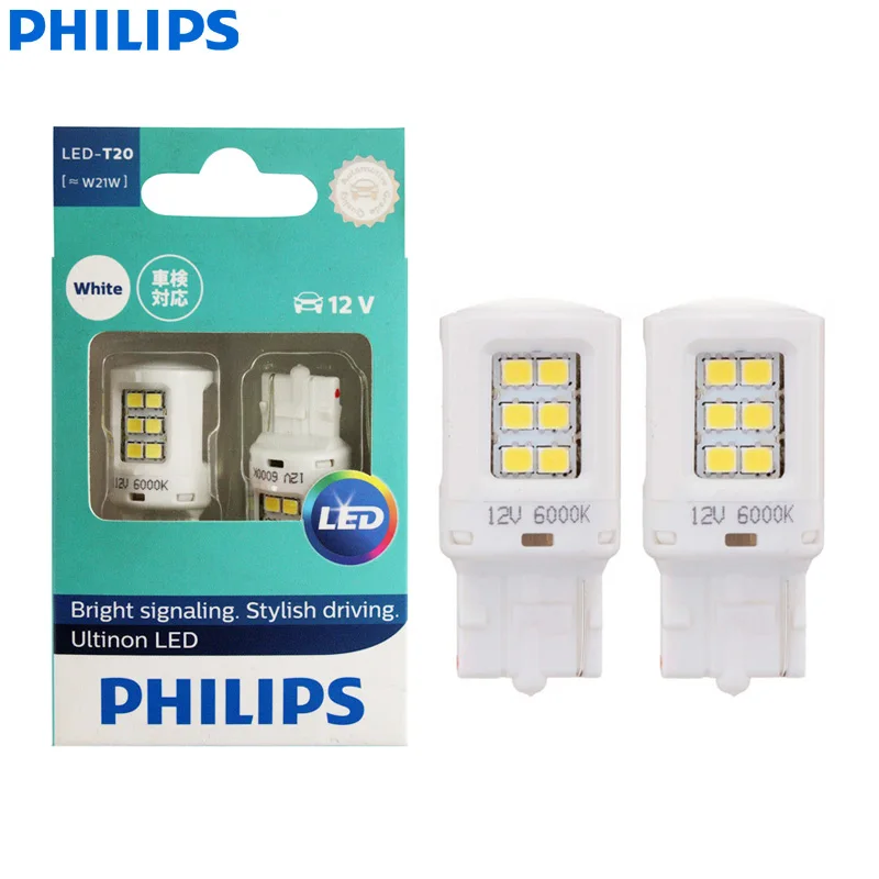 Philips LED T20 W21W 7440 Ultinon 6000K White Car LED Turn Signal Lamps Stop Tail Fog Light Reverse Bulbs 11065ULWX2, 2pcs
Philips LED T20 W21W 7440 Ultinon 6000K White Car LED Turn Signal Lamps Stop Tail Fog Light Reverse Bulbs 11065ULWX2, 2pcs