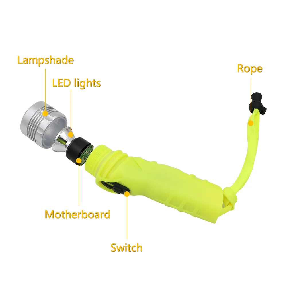 50m Waterproof Dive Torch LED Flashlight UnderWater Light Scuba Diving Lamp Fluorescent Green LED Light For Scuba Diving
50m Waterproof Dive Torch LED Flashlight UnderWater Light Scuba Diving Lamp Fluorescent Green LED Light For Scuba Diving