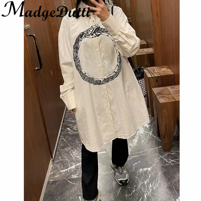 12.6 Madge Dutti Fashion New Contrast Color Snake Vine Print Lapel Loose Long Cotton Shirt Women
12.6 Madge Dutti Fashion New Contrast Color Snake Vine Print Lapel Loose Long Cotton Shirt Women