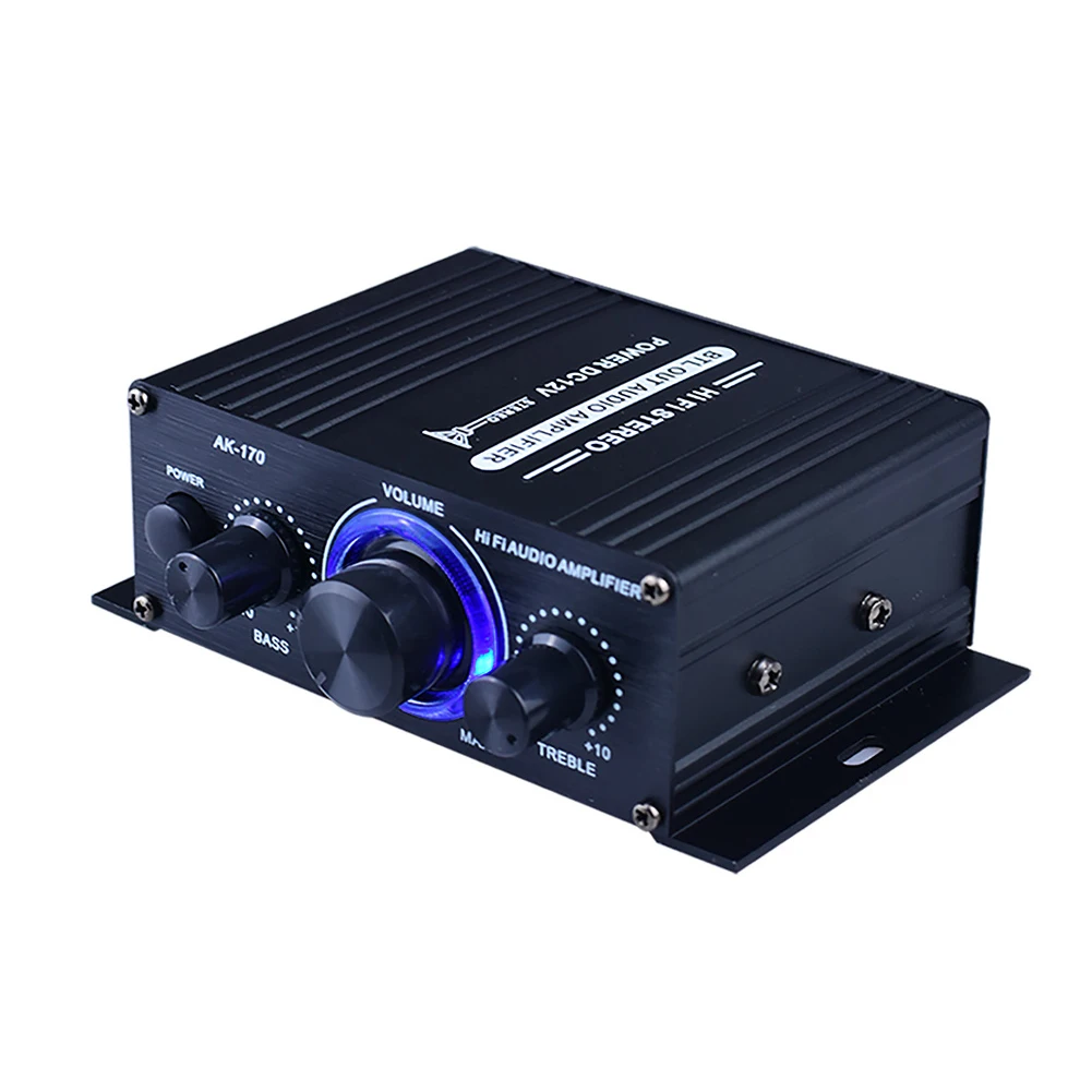 AK-170 Mini HiFi усилитель звука 200 Вт + 200 вт 2-канальный усилитель мощности с входом RCA
AK-170 Mini HiFi усилитель звука 200 Вт + 200 вт 2-канальный усилитель мощности с входом RCA