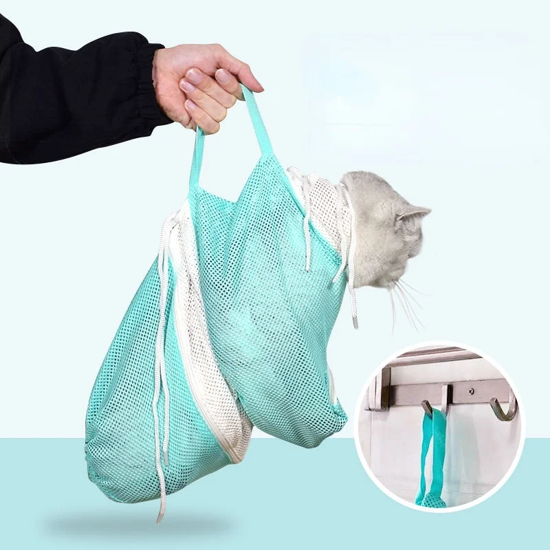 

Cat Grooming Bath Adjustable Dog Washing Mesh Bags Pet Nail Trimming Injecting Anti Scratch Bite Kitten Supplies Set