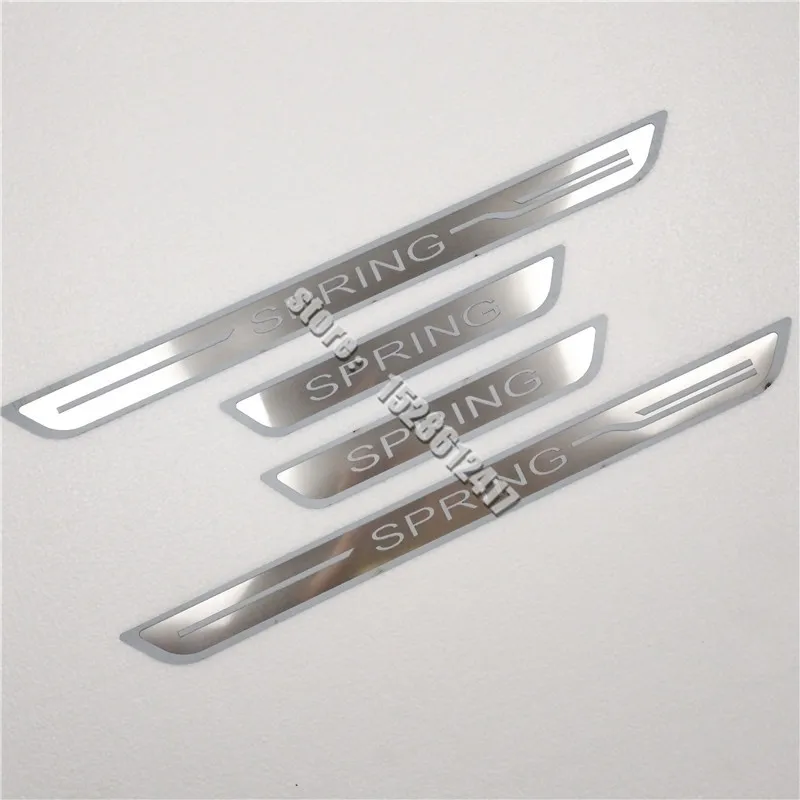 

4pcs/lot For 2021 2022 Dacia Spring Auto Door Sill Threshold Pedal Cover Trims Stainless Scuff Plate Car Accessories H