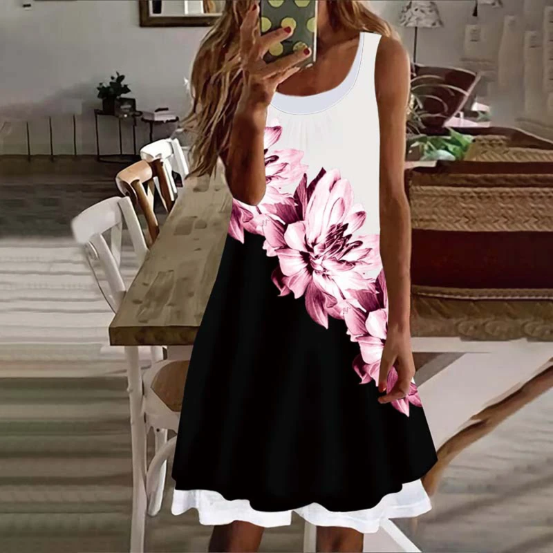 Summer New Fashion Dress European Beauty Print Fake Two Piece Print Dress Sexy Hot Girl Sleeveless Comfortable Dress 2022
Summer New Fashion Dress European Beauty Print Fake Two Piece Print Dress Sexy Hot Girl Sleeveless Comfortable Dress 2022