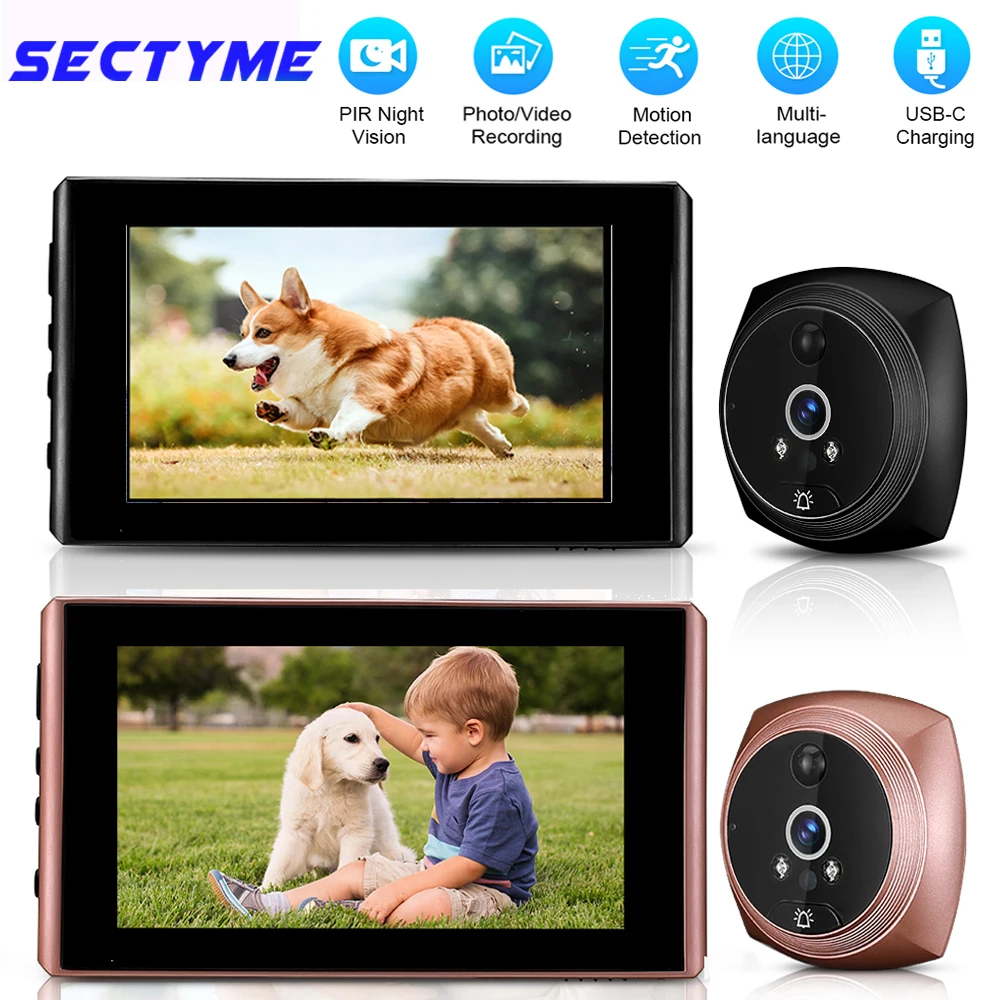 Sectyme New 4.3 Inch Peephole Video Doorbell Camera Smart Home Motion Detection Monitor Door Bell PIR Night Vision Door Viewer
Sectyme New 4.3 Inch Peephole Video Doorbell Camera Smart Home Motion Detection Monitor Door Bell PIR Night Vision Door Viewer