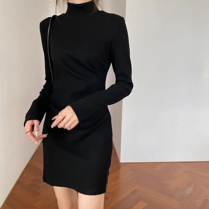 Black Long Sleeve Mini Dress Women Bodycon Sexy Autumn Winter Dresses Turtleneck Office Lady Solid Korean Fashion Outfit
Black Long Sleeve Mini Dress Women Bodycon Sexy Autumn Winter Dresses Turtleneck Office Lady Solid Korean Fashion Outfit