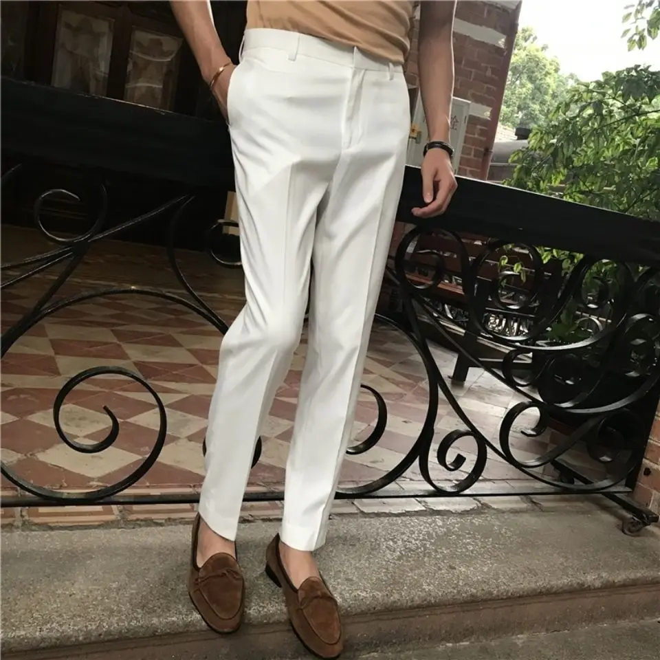 Casual Men's Suit Pants Loose Male Pant High Waist Straight Trousers Business Fashion Long Suit Pants Man Formal Trousers A29
Casual Men's Suit Pants Loose Male Pant High Waist Straight Trousers Business Fashion Long Suit Pants Man Formal Trousers A29