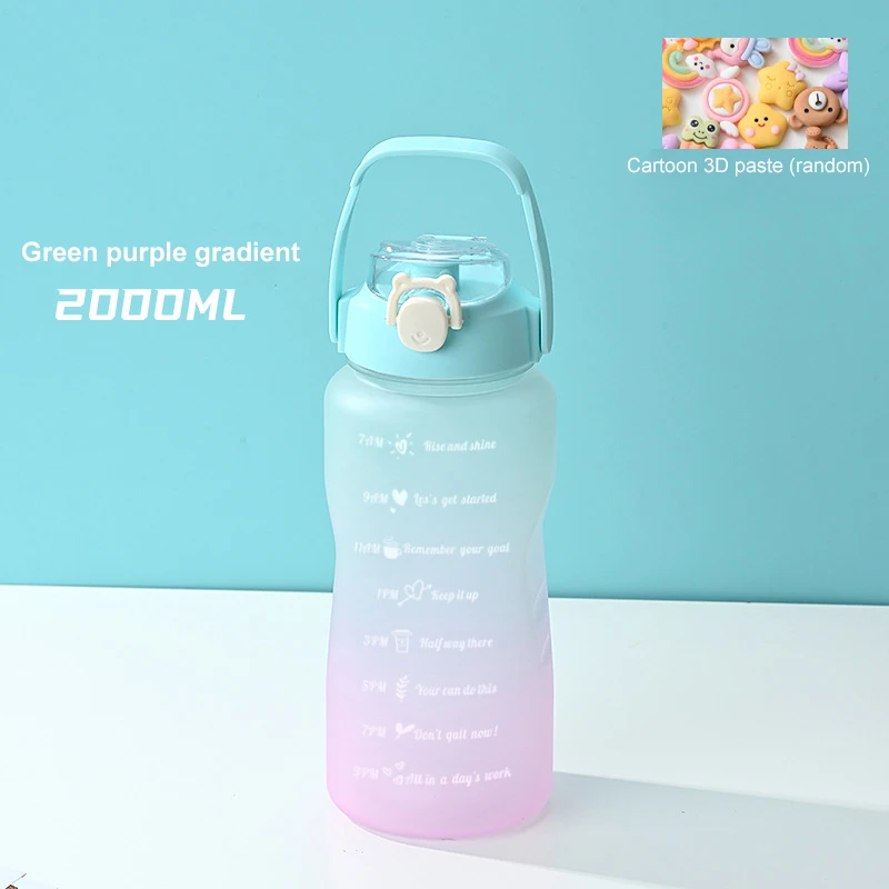 Bottles 2l Large Capacity Water Bottle Outdoor Fitness Sports Bottle Inspirational Beverage Bottle Straw Cup With Marker
Bottles 2l Large Capacity Water Bottle Outdoor Fitness Sports Bottle Inspirational Beverage Bottle Straw Cup With Marker