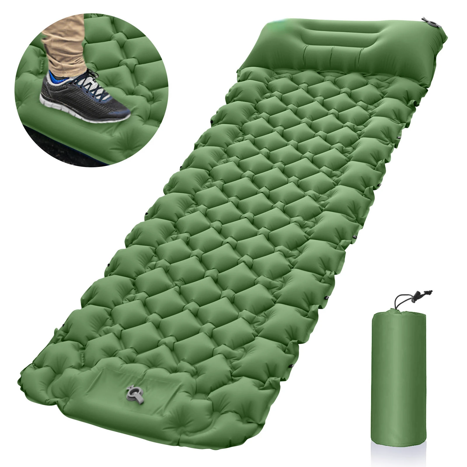 Outdoor Camping Sleeping Pad Inflatable Mattress with Pillows Ultralight Air Mat Built-in Inflator Pump Travel Hiking Portable
Outdoor Camping Sleeping Pad Inflatable Mattress with Pillows Ultralight Air Mat Built-in Inflator Pump Travel Hiking Portable