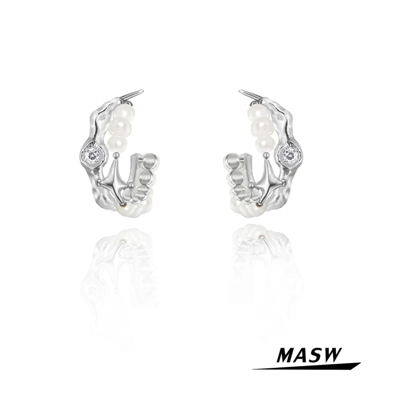 MASW Original Design Brass Metal Earrings 2021 New Trend Pretty Style Pearl High Quality Zircon Star Earrings For Women Jewelry
MASW Original Design Brass Metal Earrings 2021 New Trend Pretty Style Pearl High Quality Zircon Star Earrings For Women Jewelry