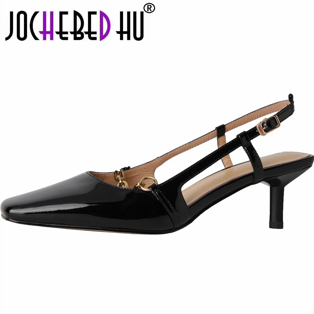 【JOCHEBED HU】High Quality High Heels Rivets Shoes Fashion Brand Genuine Leather Stiletto Sandals Women Pumps Sexy Point Toe
【JOCHEBED HU】High Quality High Heels Rivets Shoes Fashion Brand Genuine Leather Stiletto Sandals Women Pumps Sexy Point Toe