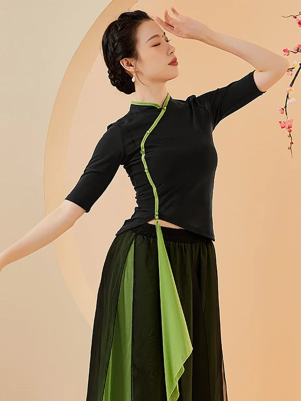 Folk Women's Chinese Dance Practice Nylon Mesh Top Slim Fit for Classical Dance Costumes Tops
Folk Women's Chinese Dance Practice Nylon Mesh Top Slim Fit for Classical Dance Costumes Tops