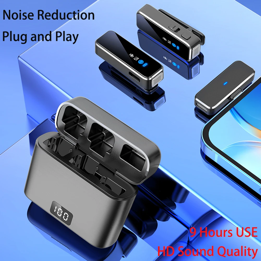 Wireless Lavalier Microphone Lapel Mini Mic Portable Video Recording Mic Noise Reduction For iPhone iOS Type C With Charging Box
Wireless Lavalier Microphone Lapel Mini Mic Portable Video Recording Mic Noise Reduction For iPhone iOS Type C With Charging Box