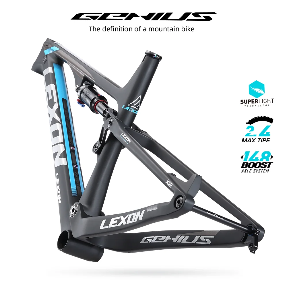 

Lexon Light Weight Carbon Mountain Bicycle Frame 148mm Boost 29ER XC Trial DH Full Suspension Frameset 15/17/19 MTB Bike Parts