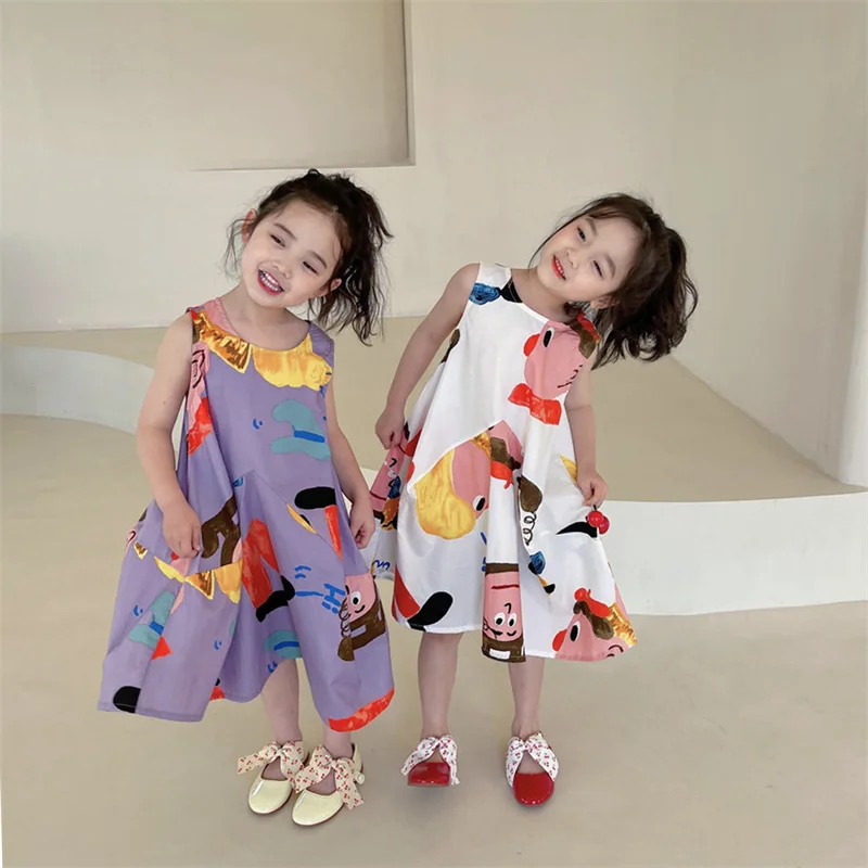 Детское платье, Новинка лета 2202, юбка для девочек, милое платье для сестер без рукавов с мультяшным принтом, детская юбка-жилет без рукавов д... 
Детское платье, Новинка лета 2202, юбка для девочек, милое платье для сестер без рукавов с мультяшным принтом, детская юбка-жилет без рукавов д...