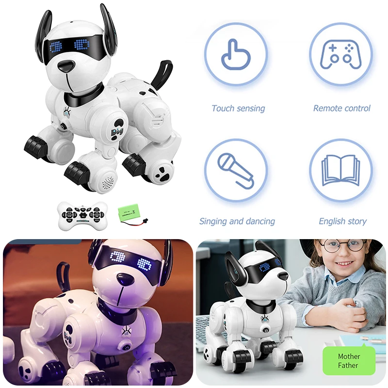 K27 Remote Control Dog Electronic Dancing Interactive Smart RC Robotic Patrol Puppy Pets Toys with Imitates Sound Kids Toys
K27 Remote Control Dog Electronic Dancing Interactive Smart RC Robotic Patrol Puppy Pets Toys with Imitates Sound Kids Toys