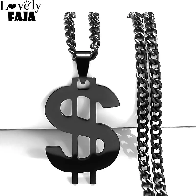 Goth Hiphop Rapper Rock Dollar Symbol Pendant Necklace for Men Women Stainless Steel Black Color Statement Necklace Jewelry Gift
Goth Hiphop Rapper Rock Dollar Symbol Pendant Necklace for Men Women Stainless Steel Black Color Statement Necklace Jewelry Gift