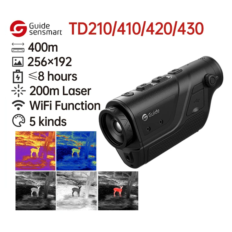 Guide Thermal Imager for Hunting TD210 Monocular WiFi Connection Wild Boar Wolf Rabbit Outdoor Observation Thermal Camera
Guide Thermal Imager for Hunting TD210 Monocular WiFi Connection Wild Boar Wolf Rabbit Outdoor Observation Thermal Camera